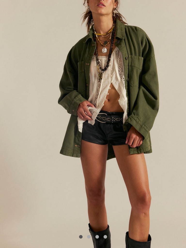 Free People Olive Green Utility Jacket